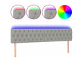 Light Grey LED Headboard 200x7x78/88 cm Fabric