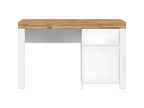 Desk with 1 door and 1 drawer, Vertchez White and Wood