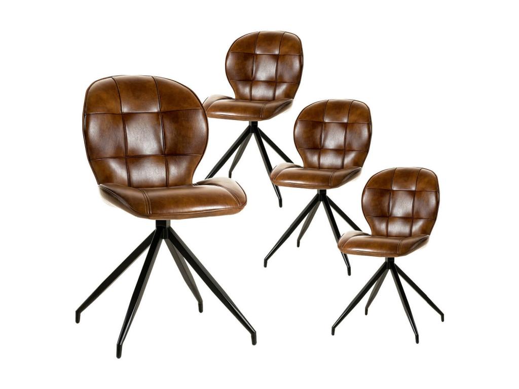 Vertchez - Set of 4 Brown Faux Leather Chairs