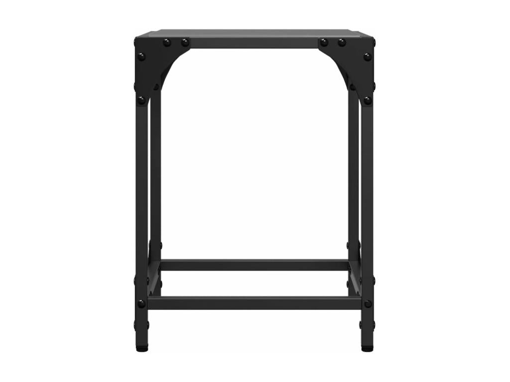 Coffee tables with black glass tops, 2 pieces, 30x30x40 cm, steel
