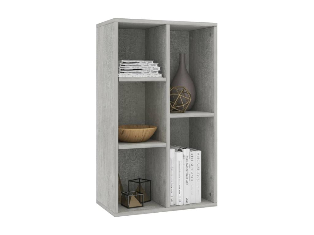 Bookcase/Sideboard, Concrete Grey, 50x25x80 cm, Engineered Wood