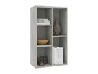 Bookcase/Sideboard, Concrete Grey, 50x25x80 cm, Engineered Wood