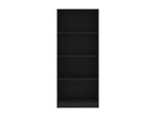 4-Tier Bookshelf, Black, 60x24x142 cm, Engineered Wood