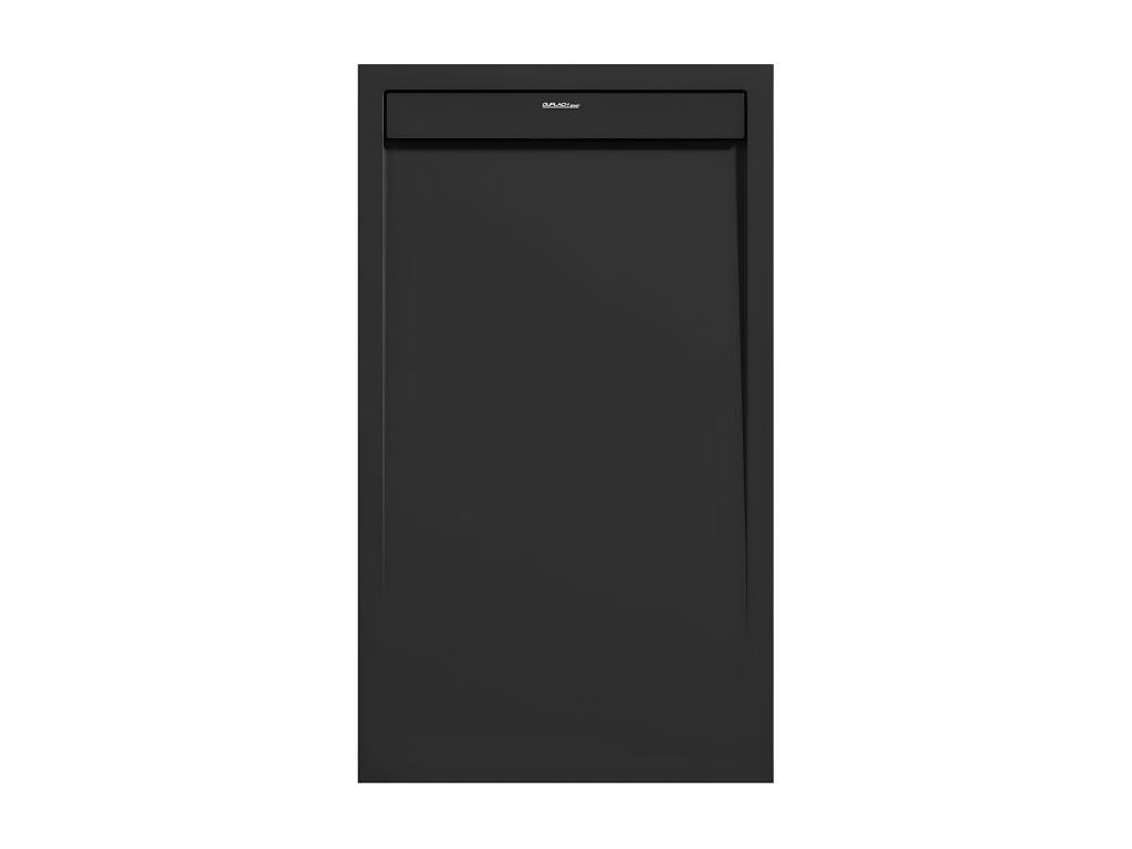 Black shower tray with smooth green finish from SMART, colored grid - 140x80 cm