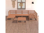 7-piece garden furniture set, honey brown, solid pine wood