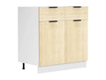 Vertchez Kitchen Cabinet, 80cm Wide, Drawer, Fasola White/Honey Oak Base Unit