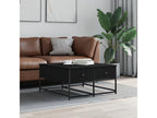 Black coffee table 80x80x40 cm engineered wood