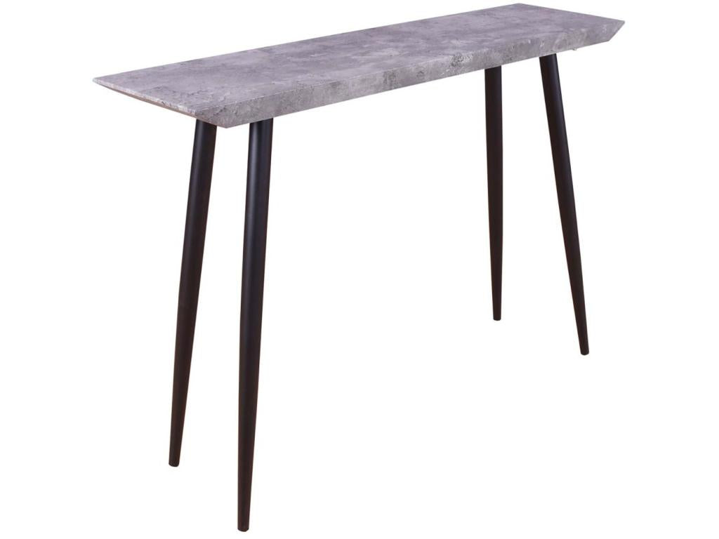 Concrete-effect steel and MDF console table from Vertchez in black and grey
