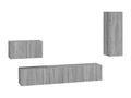 Vertchez 4-Piece TV Furniture Set, Grey Engineered Wood