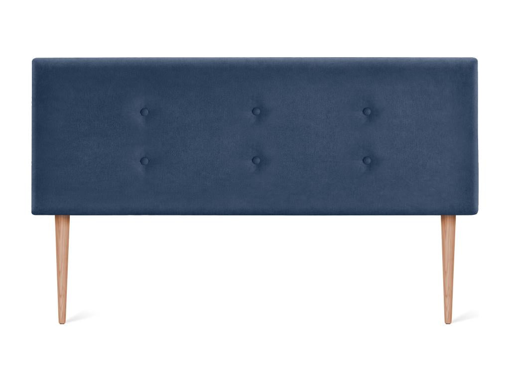 Vertchez Aqualine fabric headboard with 2 buttons, 160x105cm, with legs, for 150/160cm beds - Blue
