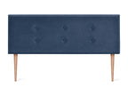 Vertchez Aqualine fabric headboard with 2 buttons, 160x105cm, with legs, for 150/160cm beds - Blue