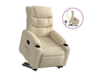 Cream Fabric Reclining Armchair