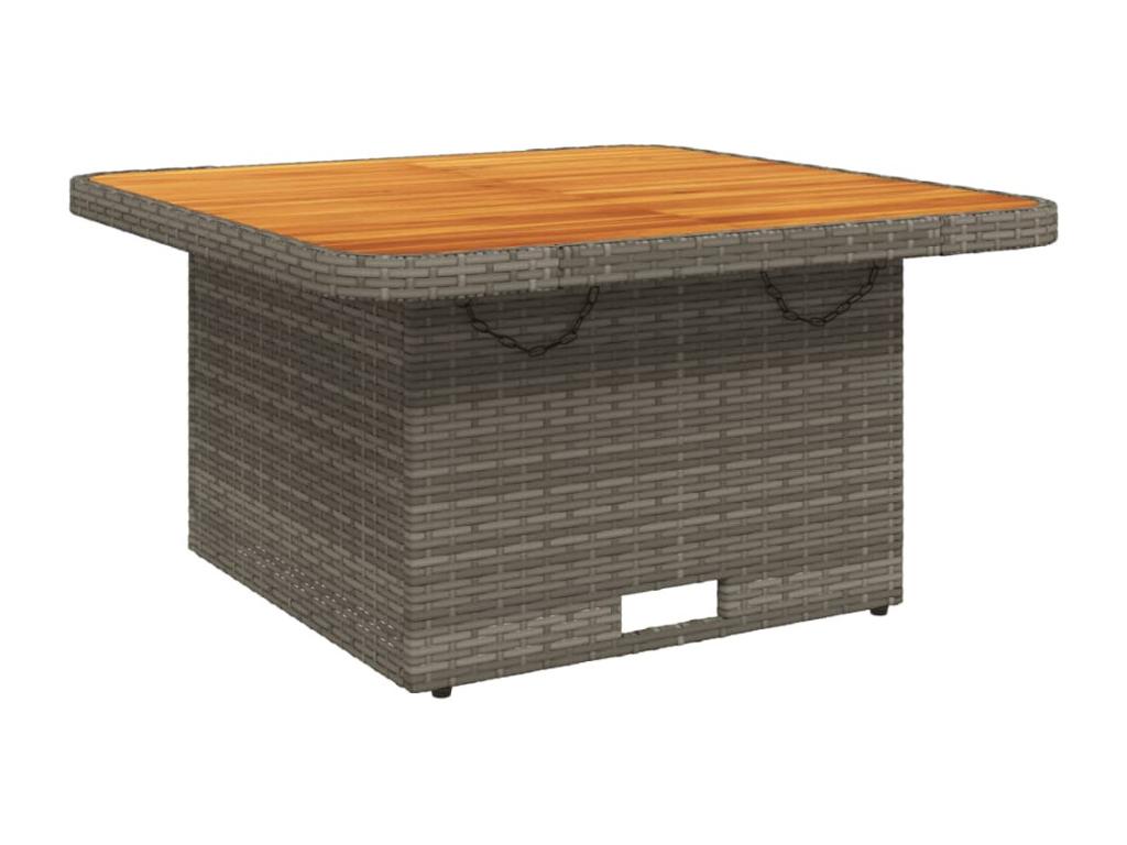 5-piece garden dining set with grey resin wicker cushions