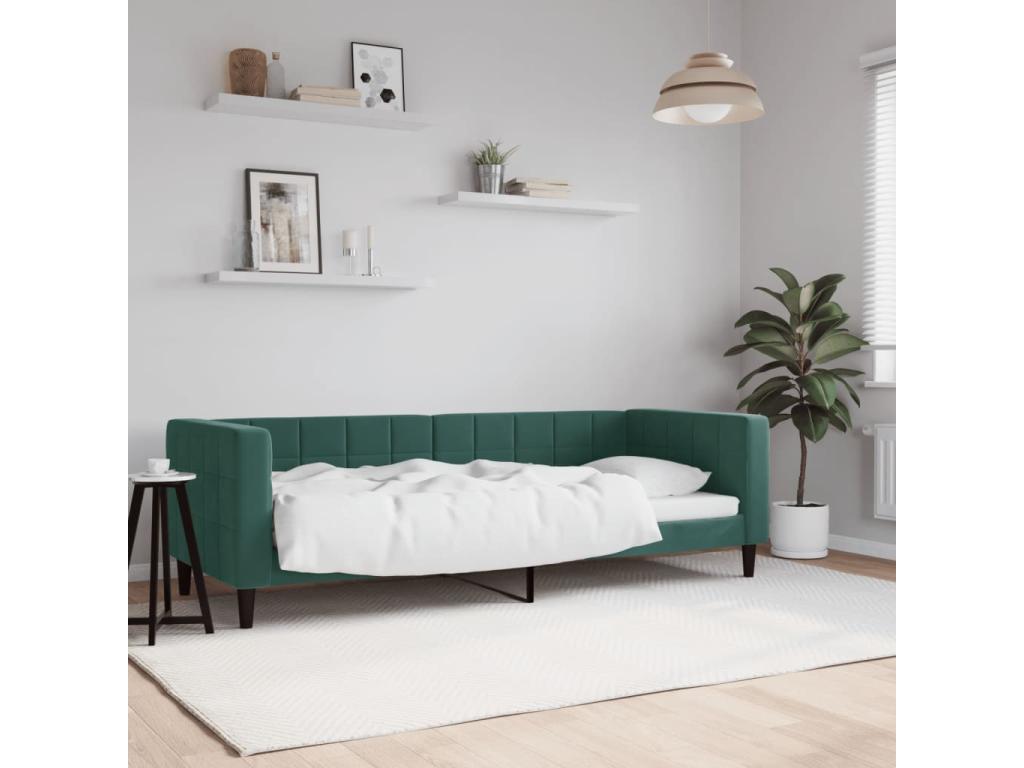 Dark green daybed 80x200 cm velvet