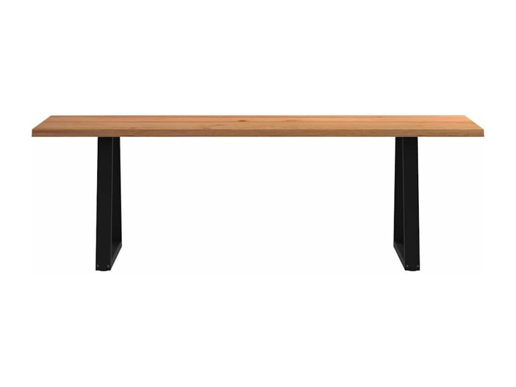 Dining table with natural edge, 240x80x74 cm, solid oak wood