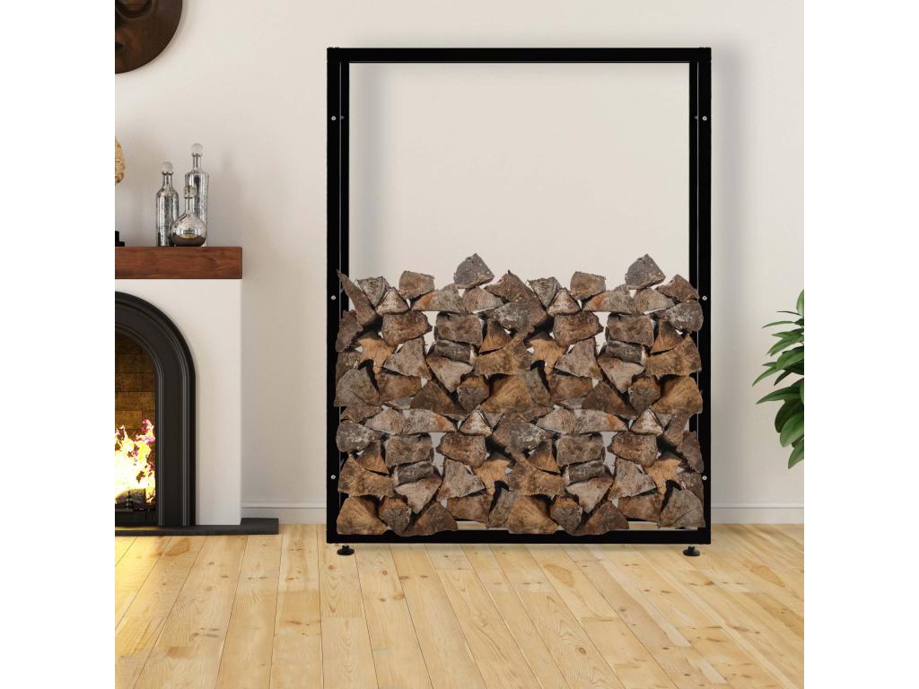 Firewood rack - Metal - 150x25x175cm - Black - Vertchez V2