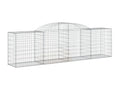 Arched gabion baskets, 4 pcs, 300x50x80-100 galvanized iron