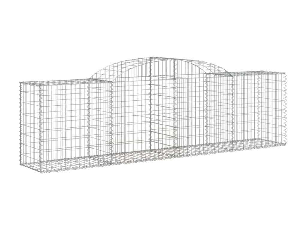 Arched gabion baskets, 4 pcs, 300x50x80-100 galvanized iron