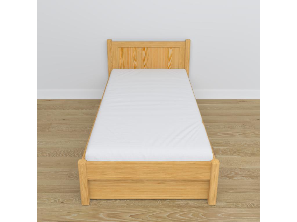 Single wooden bed - with drawer N02 Natural Pine 90x180