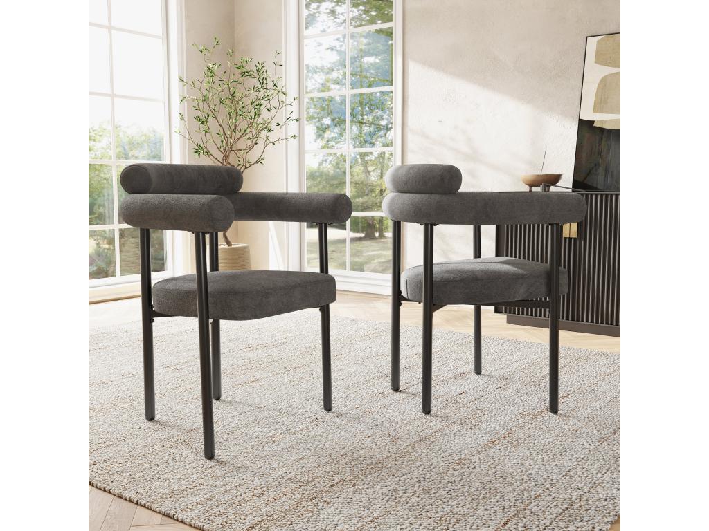Elegant grey velvet chairs with ring seat, 70cm diameter x 84cm height