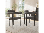 Elegant grey velvet chairs with ring seat, 70cm diameter x 84cm height