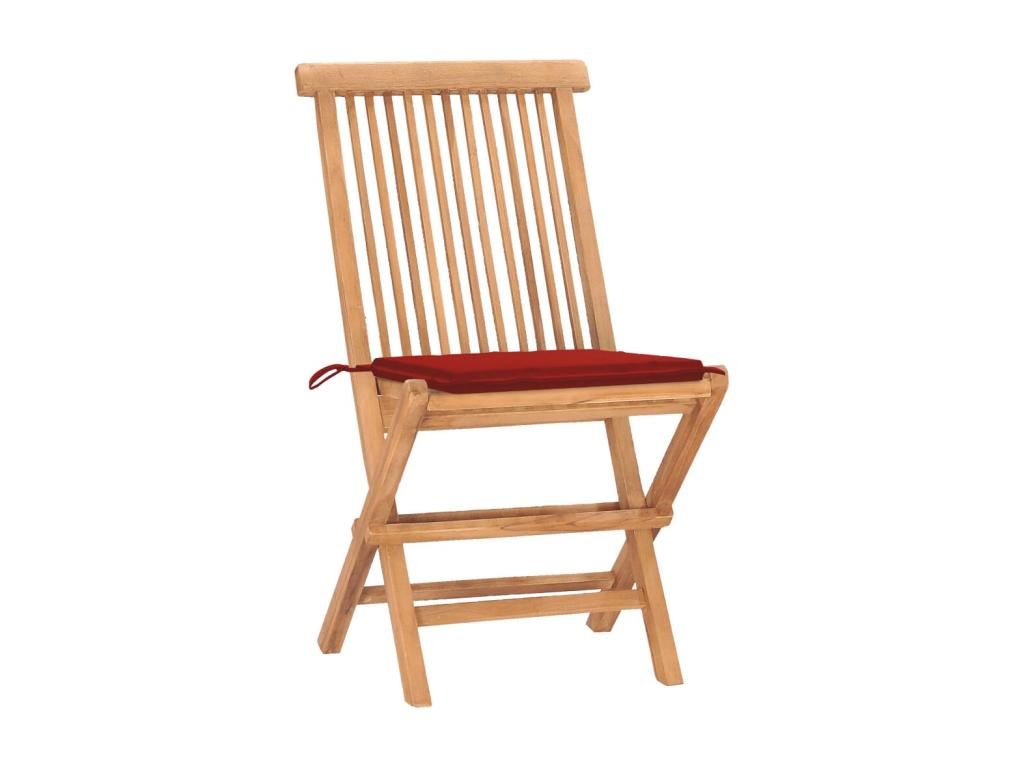 Folding outdoor dining set with cushions, 3 pieces, teak, 41