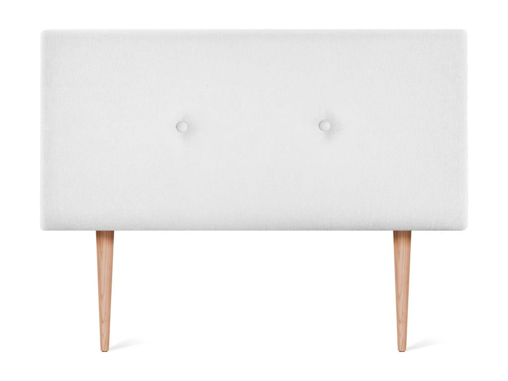 Vertchez Aqualine Smooth Fabric Headboard with Buttons 95x105cm with Legs for 90cm Beds - White