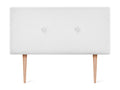 Vertchez Aqualine Smooth Fabric Headboard with Buttons 95x105cm with Legs for 90cm Beds - White