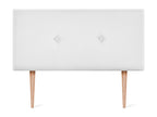 Vertchez Aqualine Smooth Fabric Headboard with Buttons 95x105cm with Legs for 90cm Beds - White