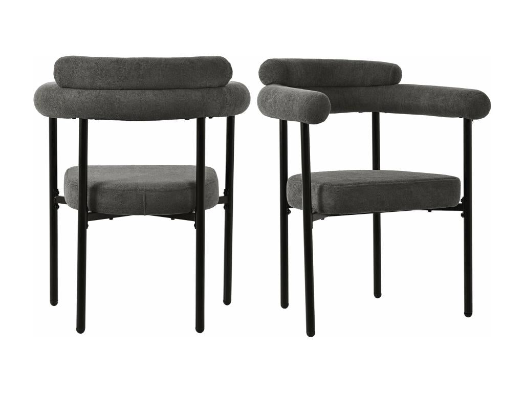 Elegant grey velvet chairs with ring seat, 70cm diameter x 84cm height