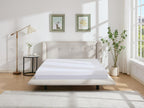 140x190 cm bed with upholstered headboard - Fabric - Beige - Vertchez