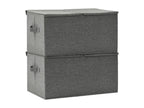 2-piece fabric storage boxes, 50x30x25 cm, anthracite
