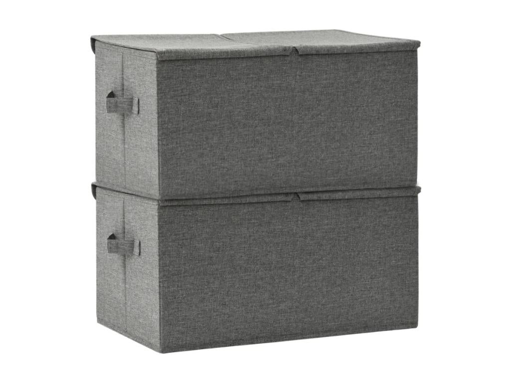 2-piece fabric storage boxes, 50x30x25 cm, anthracite