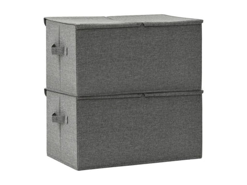 2-piece fabric storage boxes, 50x30x25 cm, anthracite