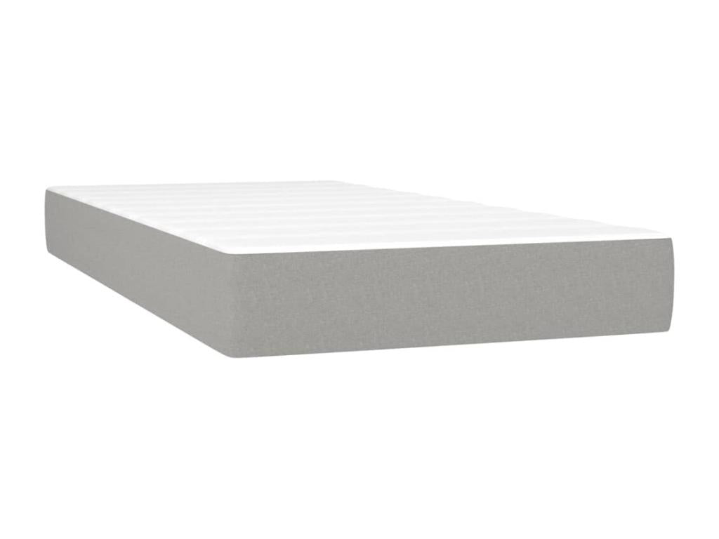 Bed base and light grey mattress 120x190 cm fabric in Vertchez