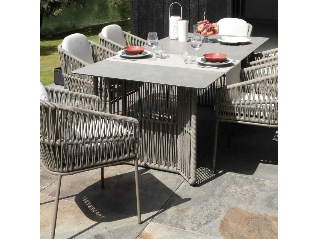 Vertchez garden armchair in aluminum and synthetic resin