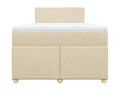 Bed base in Vertchez with cream mattress 120x190 cm fabric