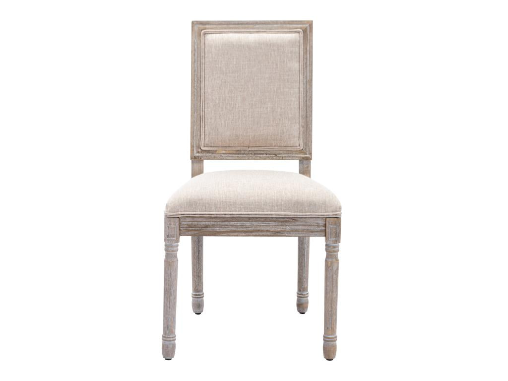 Set of 6 fabric and rubberwood chairs - Beige - Vertchez
