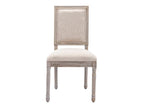 Set of 6 fabric and rubberwood chairs - Beige - Vertchez
