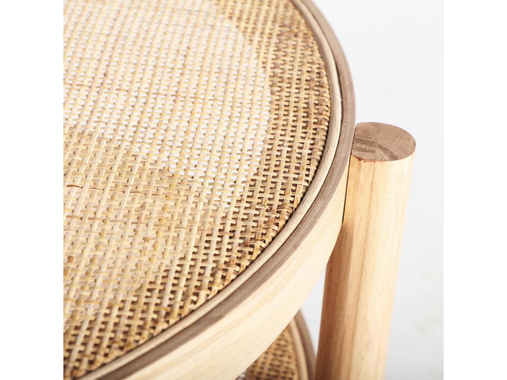 Coffee table in brown ash wood, 77x77x45 cm