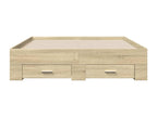 Bed frame and drawers in oak, Vertchez, 140x190 cm, engineered wood