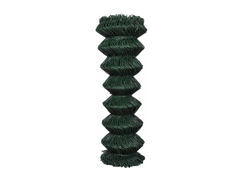 Diamond mesh fence, steel, 1.25 x 15 m, green