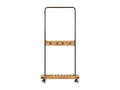 Clothes rack and wheels 90x35x190 mango wood and iron