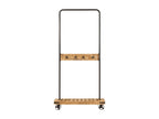 Clothes rack and wheels 90x35x190 mango wood and iron