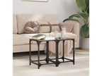 Coffee tables with black glass tops, 2 pieces, 30x30x40 cm, steel