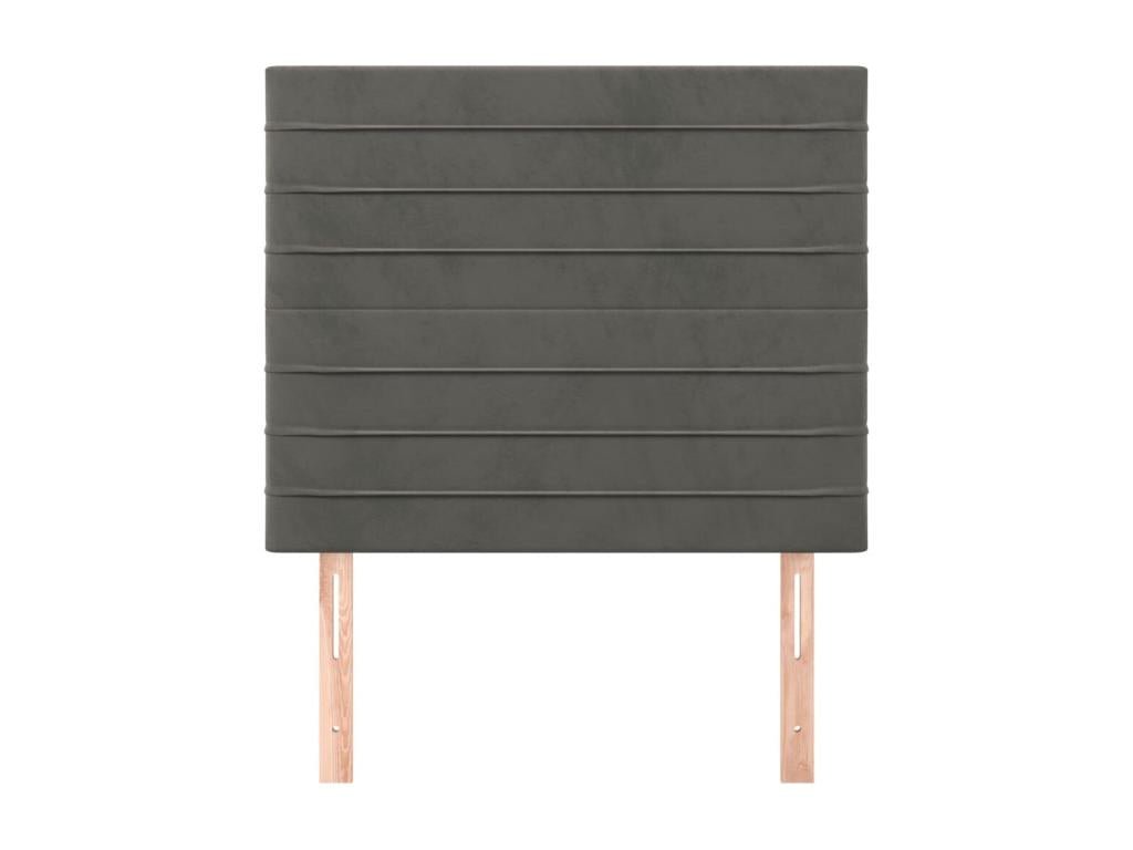 2-piece headboard set, dark grey, 100x5x78/88 cm, velvet