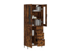 Tall sideboard in smoked oak, 69.5x34x180 cm, engineered wood