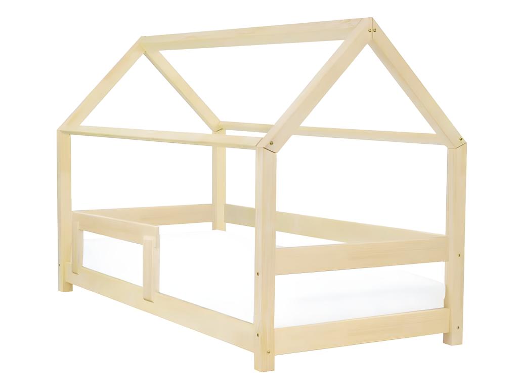 90x190 Cabin Bed from Vertchez with Guardrail - Wood