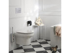 Vertchez rimless wall-hung toilet pack with concealed cistern and backplate, glossy black/matte black