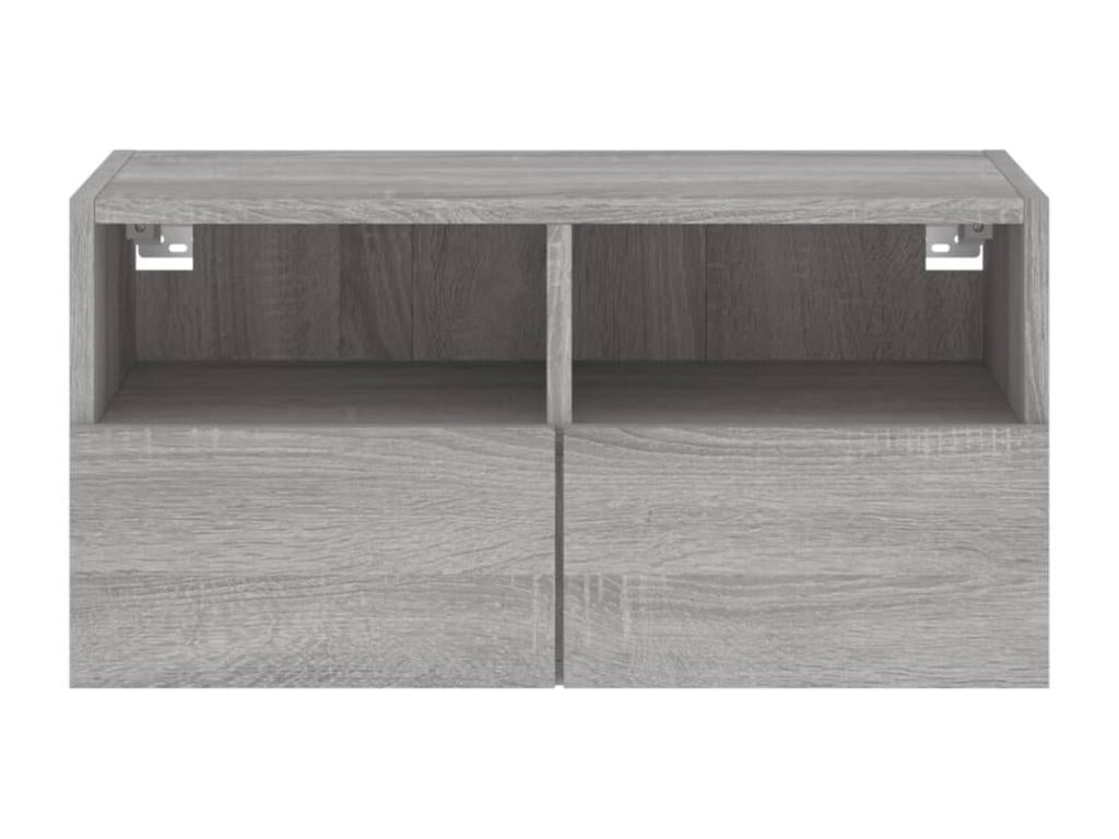 Vertchez wall-mounted TV unit, grey, 60x30x30 cm, engineered wood